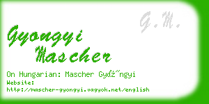 gyongyi mascher business card